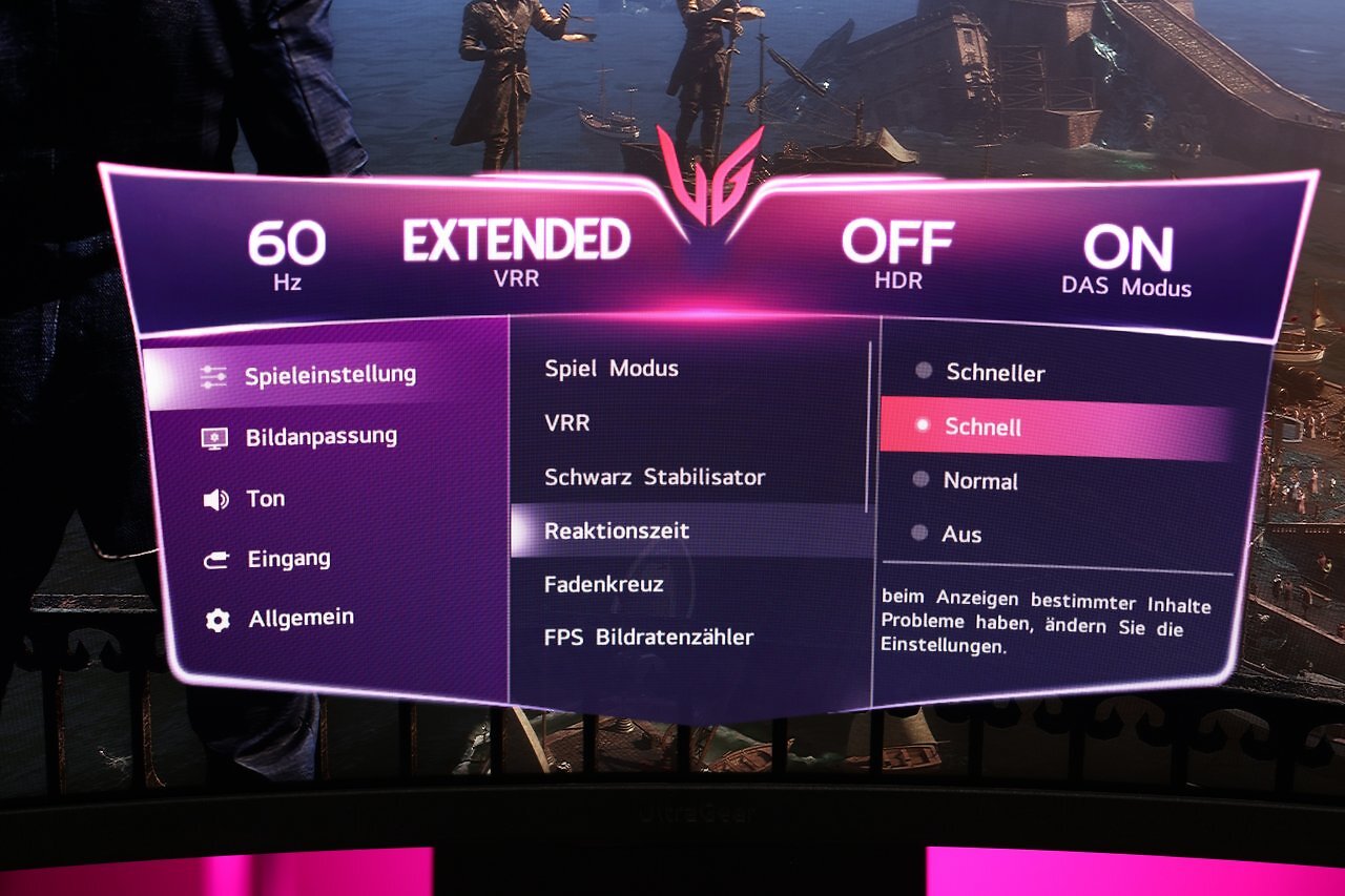 LG Ultragear G9 52G930B: OSD