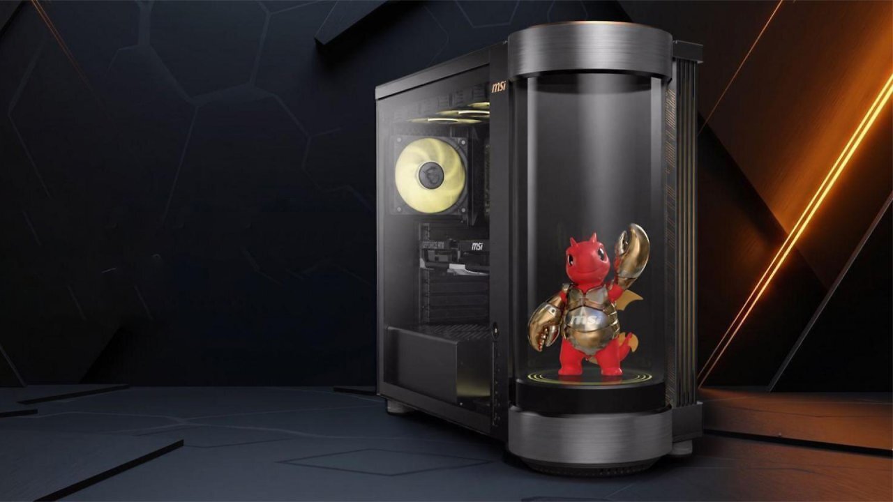 [02/06/2026] Das im zylindrischen Display stehende virtuelle MSI-Maskottchen hört auf den Namen 