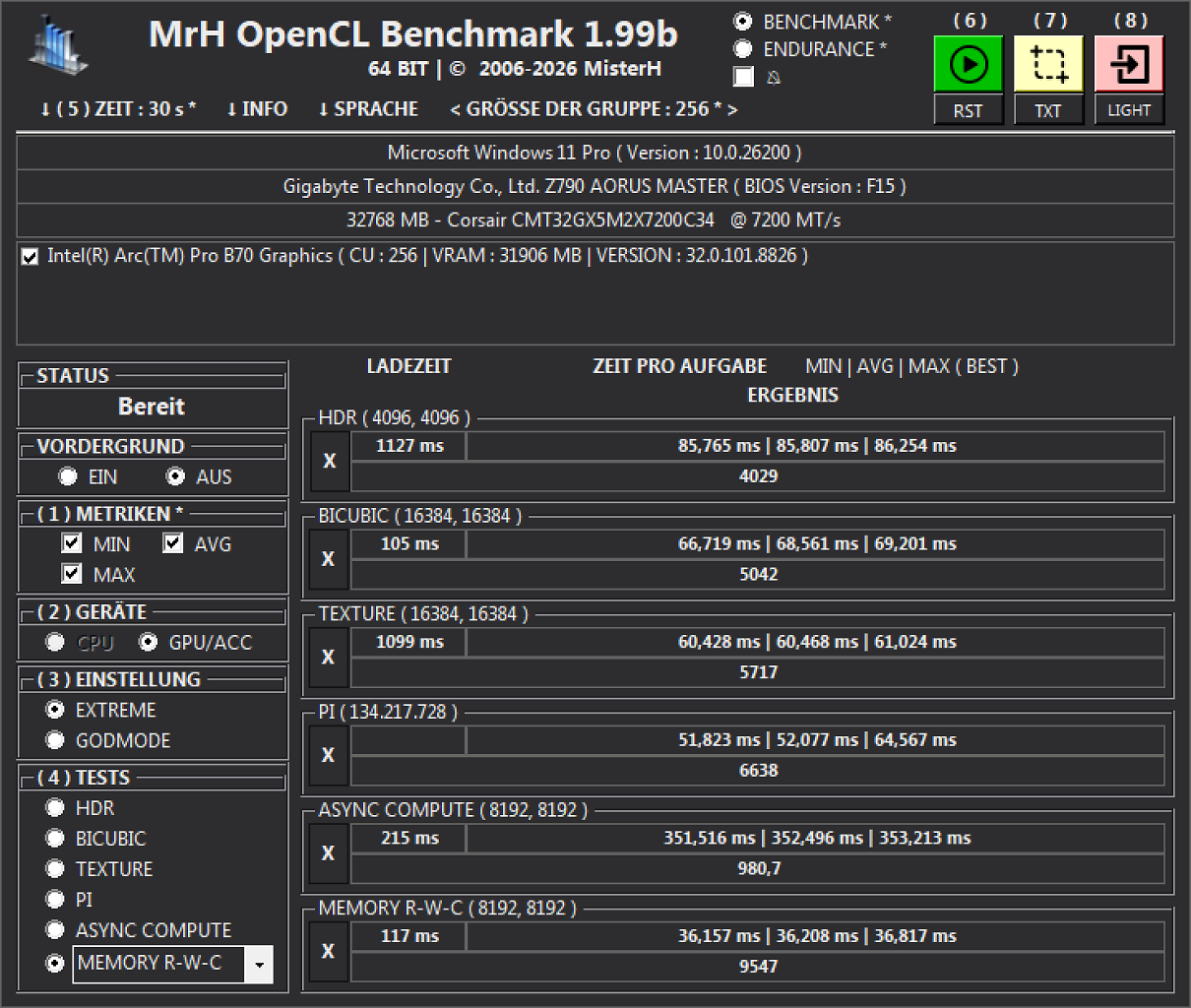 [13/06/2026] MisterH OpenGL Benchmark 1.99b mit 