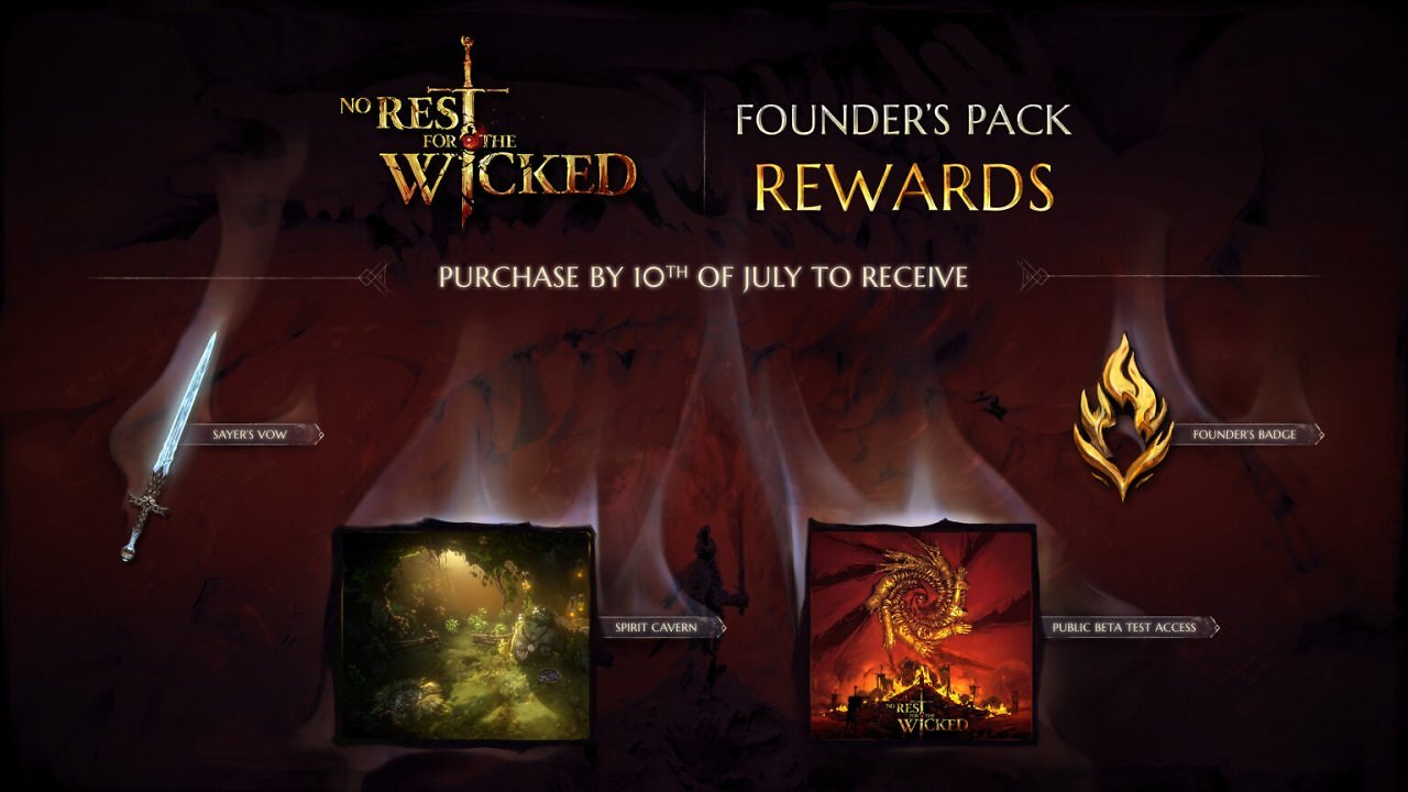 [04/06/2026] Das Founders Pack von No Rest of the Wicked ist bis zum 10. Juli erhältlich.