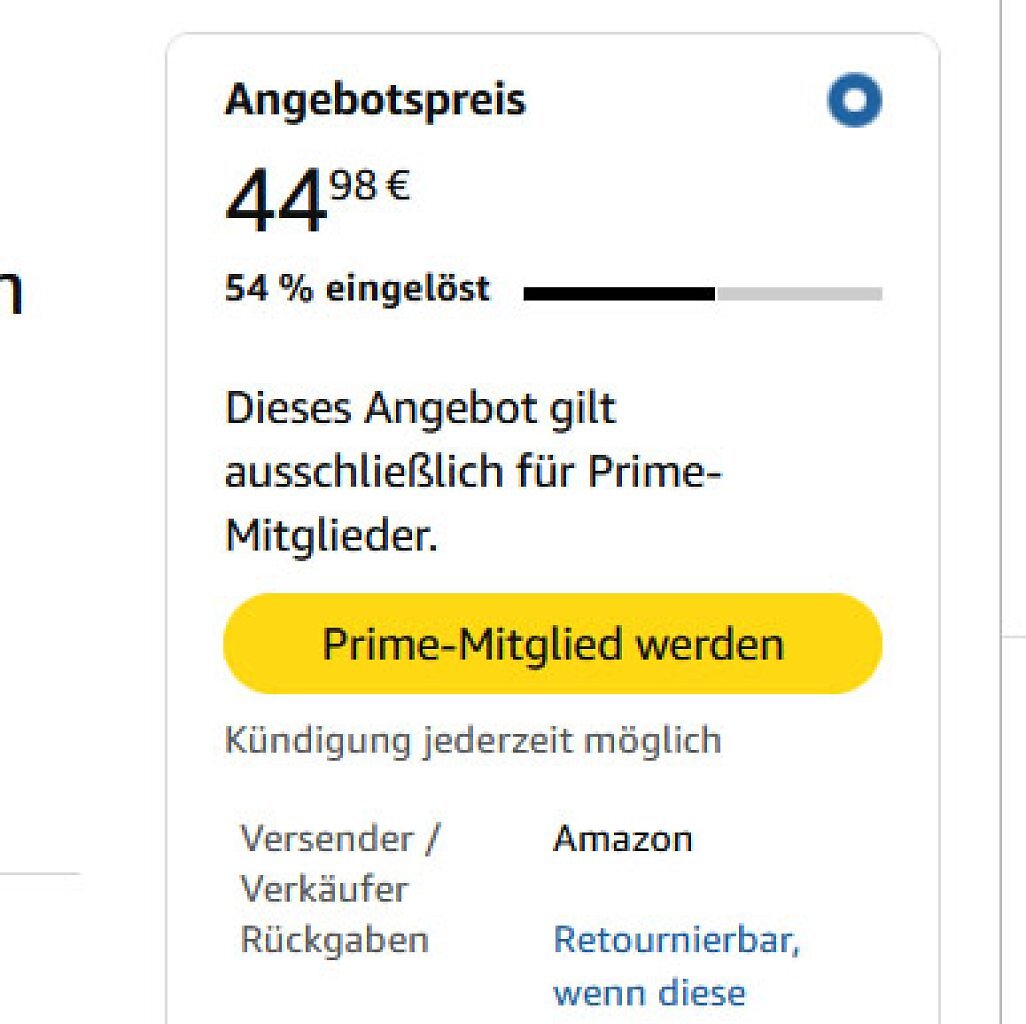 [19/06/2026] Laut Amazon leeren sich die Prime-Day-Vorräte.
