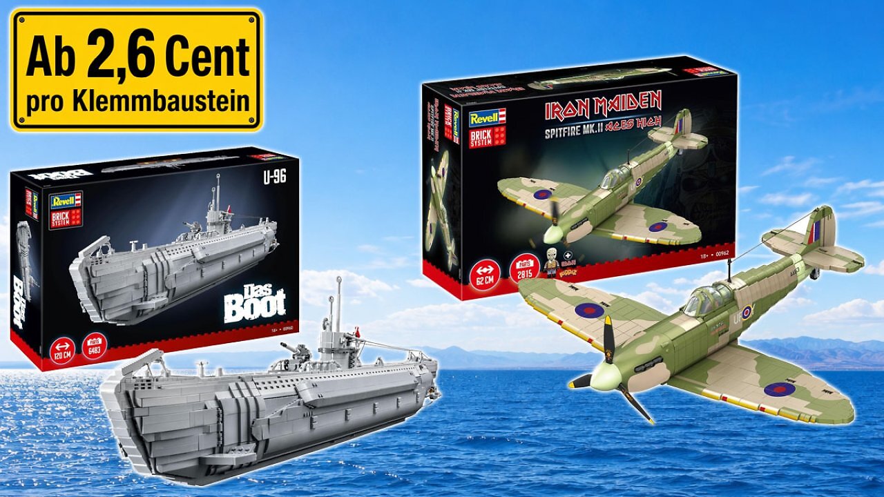 [28/06/2026] Billiger verkaufte Amazon nie: Revells U-96 und neue Iron Maiden Spitfire MK.II. aus Klemmbausteinen (1)