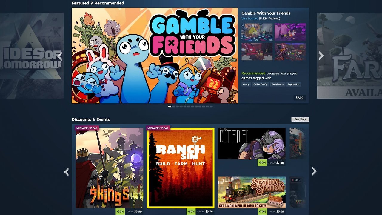 [05/06/2026] Die Startseite von Steam zeigt sich seit heute optisch erneuert.