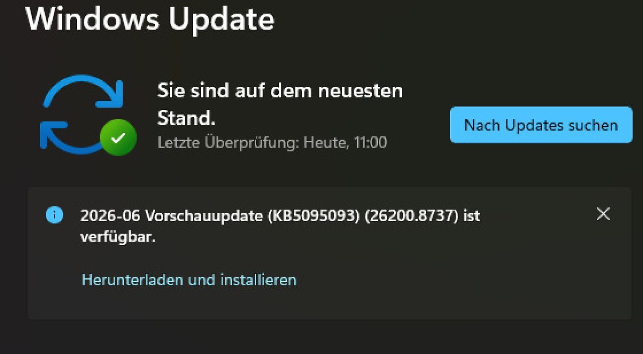 [29/06/2026] Bei dem Update KB50905093 handelt es sich um einen optionalen Download.