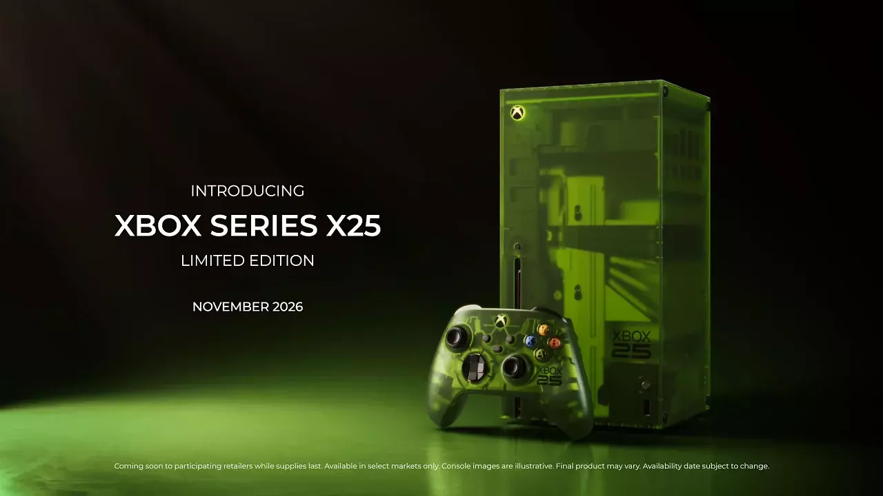 [07/06/2026] Die Xbox Series X25 Limited Edition im transparenten OG-Grün erscheint im November 2026.