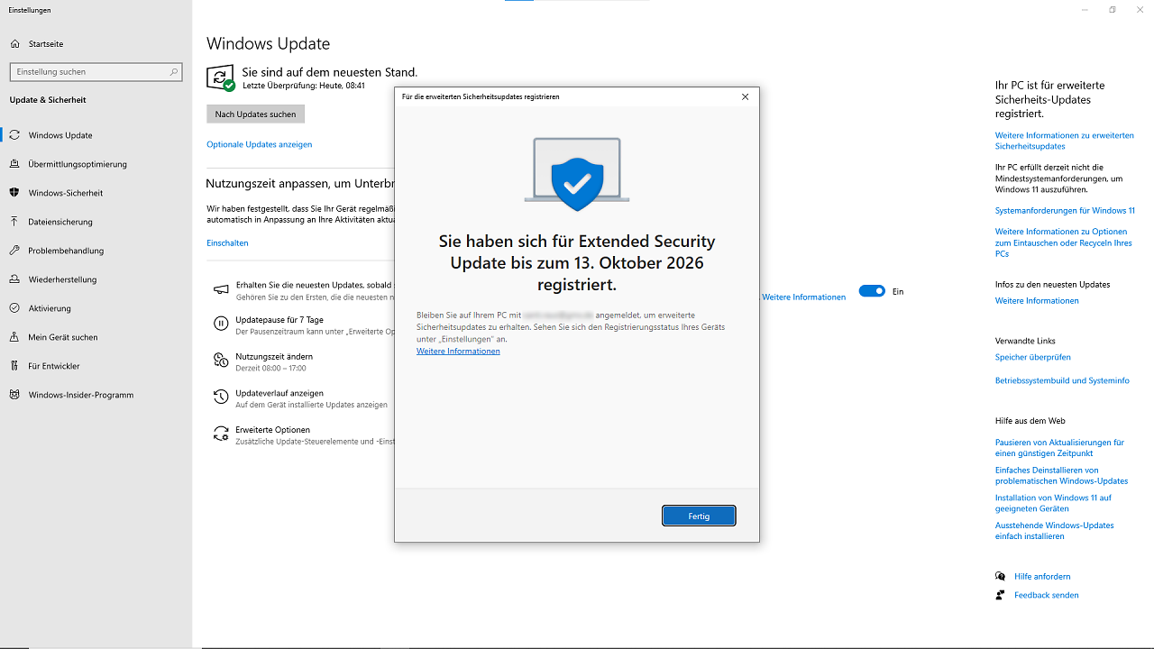 [25/06/2026] Windows 10: Microsoft verlängert Sicherheitsupdates für Privatkunden bis 2027 (3)