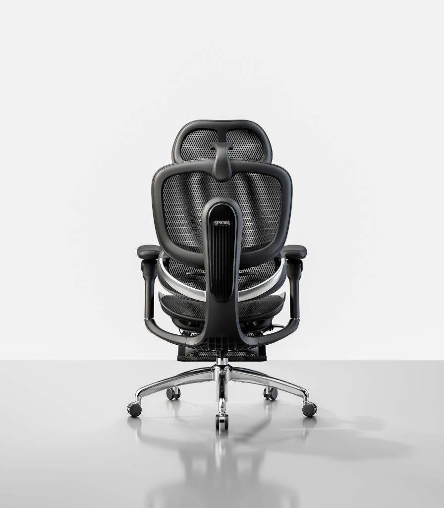 Die schwarze Variante des Sihoo C300 Pro V2 von hinten.
