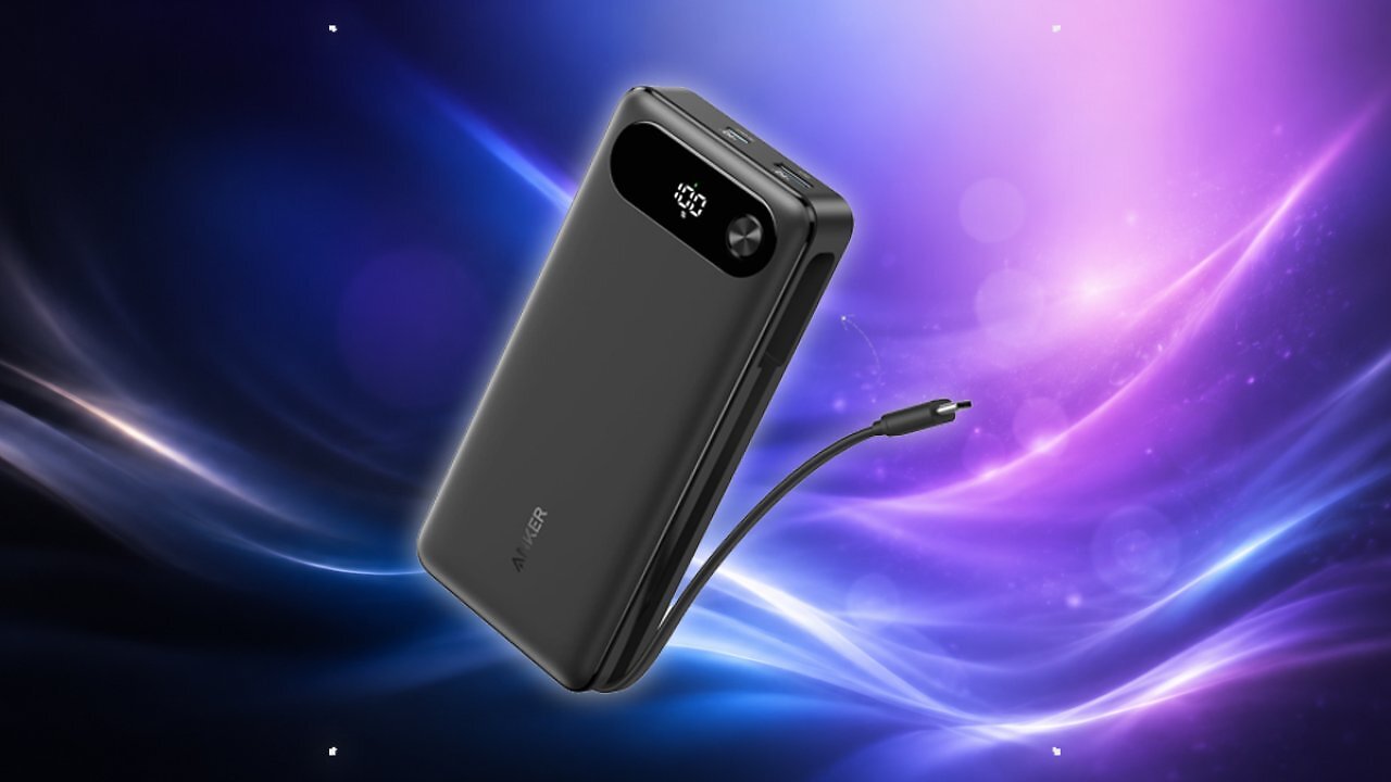 [13/07/2026] Anker Powerbank, 20.000mAh tragbares Ladegerät mit integriertem USB-C-Kabel, 87W Max Schnelllade-Akku, 1 USB-C und 1 USB-A, für MacBook, iPhone 17/16/15/14 Serie, Samsung, Switch, und mehr Amazon Angebot