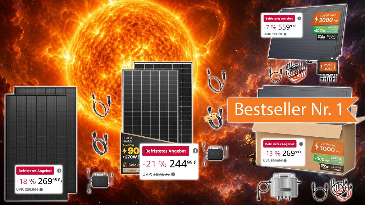 [20/07/2026] Topseller darunter: Balkonkraftwerke bis 2.000 Watt limitiert im großen Amazon-Sale (1)