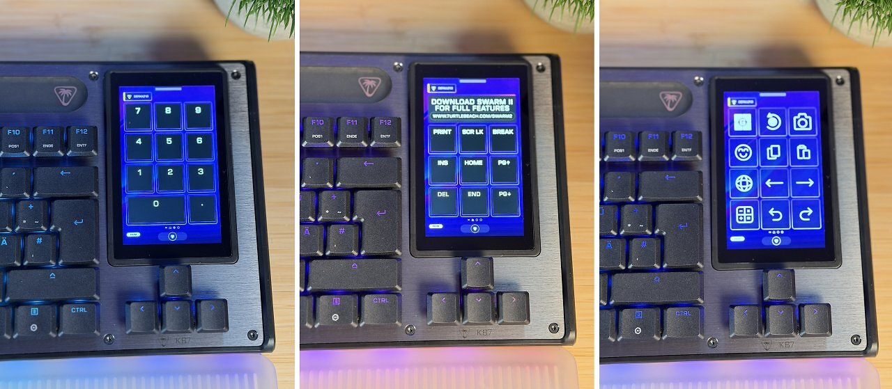[02/07/2026] Der Touchscreen ist mehr als ein edler Ersatz für die neun fehlenden Mittelblocktasten. Sie wählen damit auch Profile, erstellen oder lösen Makros aus, überwachen Systemstatistiken und steuern Audio oder Apps wie Discord, OBS oder Streamlabs.