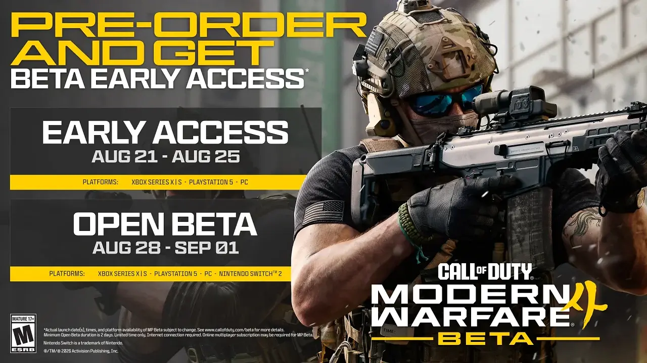 [21/07/2026] Die Termine für die Open Beta; Vorabzugang für Vorbesteller.