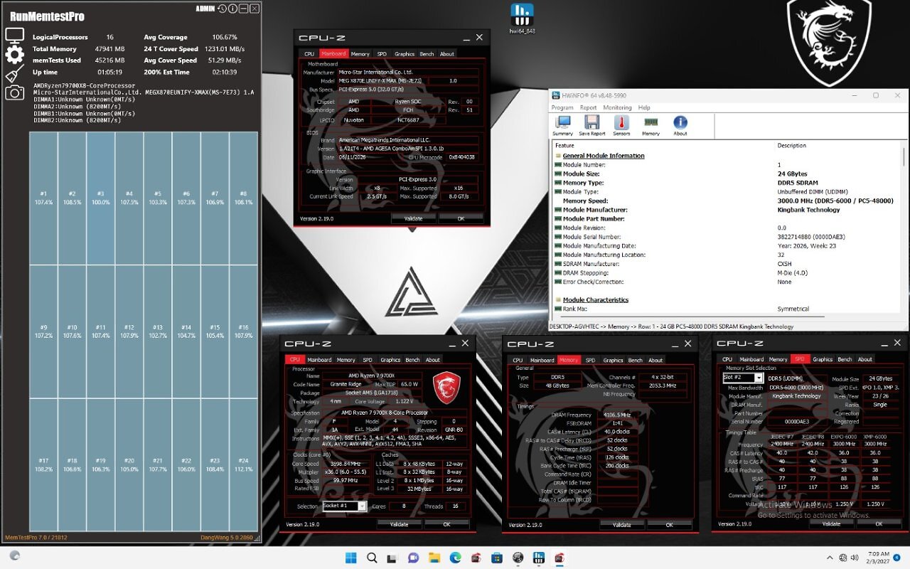 MSI demonstriert DDR5-8200 CL40 mit CXMT-Speicherchips