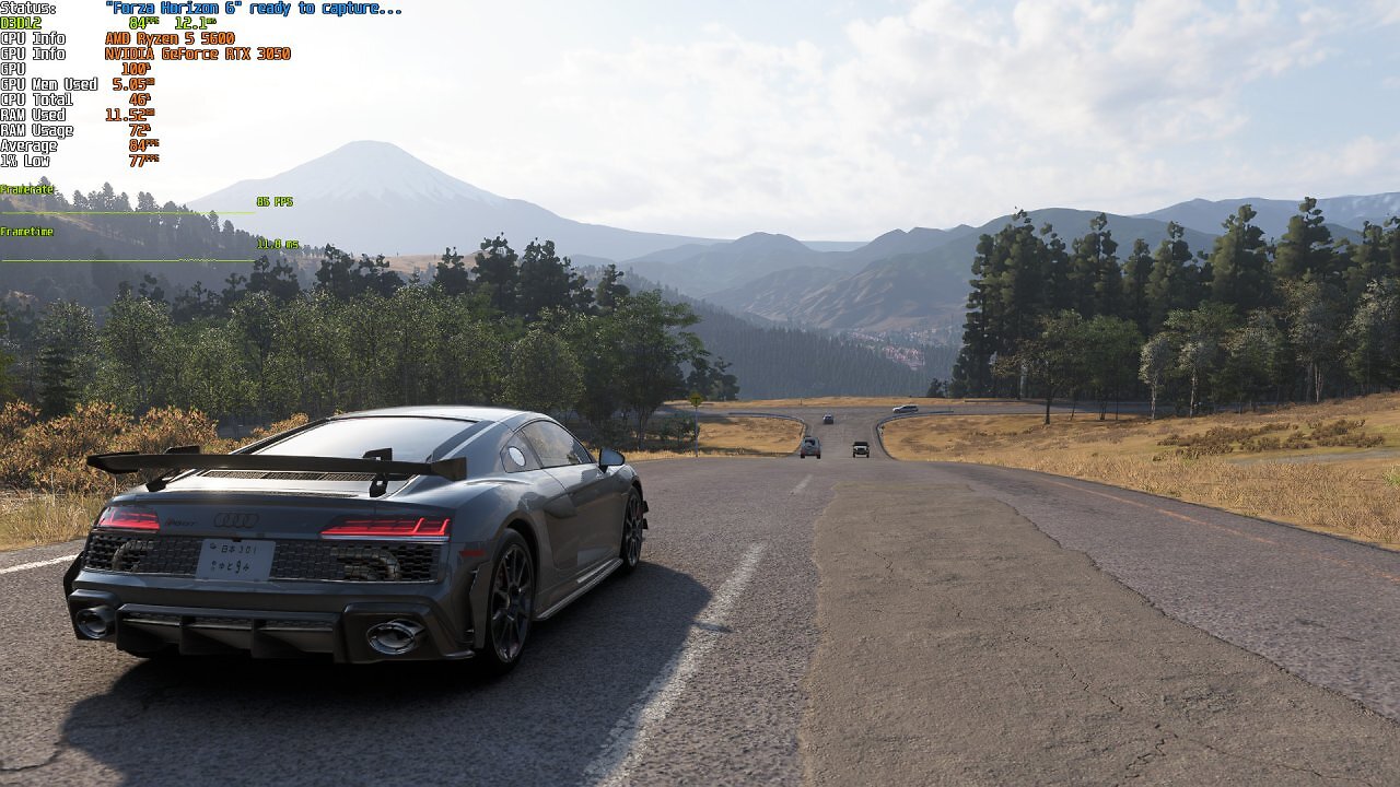 Forza Horizon - Beispiel-Shot mit Tune, Overlay