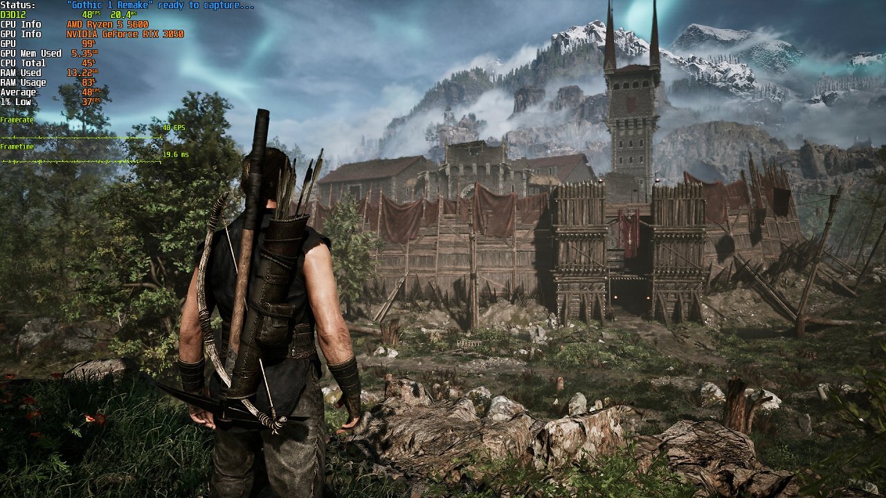 Gothic 1 Remake - Beispiel-Shot mit Tune, Overlay