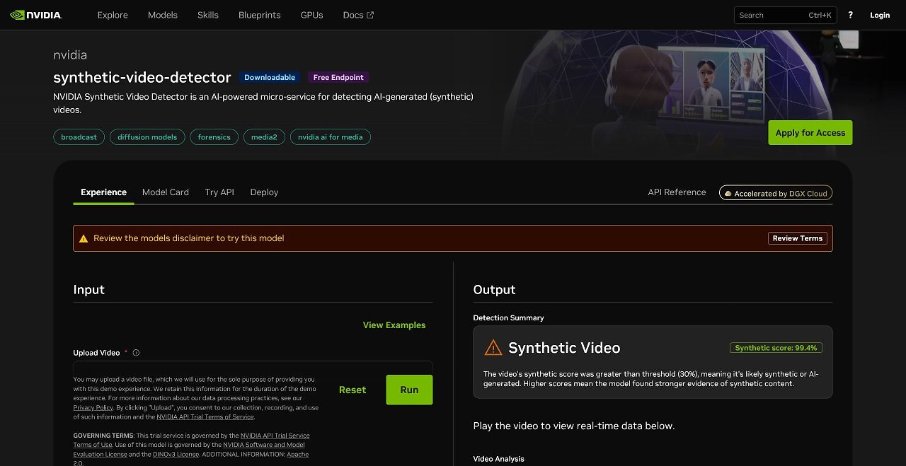 [22/07/2026] Der Nvidia Synthetic Video Detector erkennt KI-Videos und kann ab sofort ausprobiert werden.