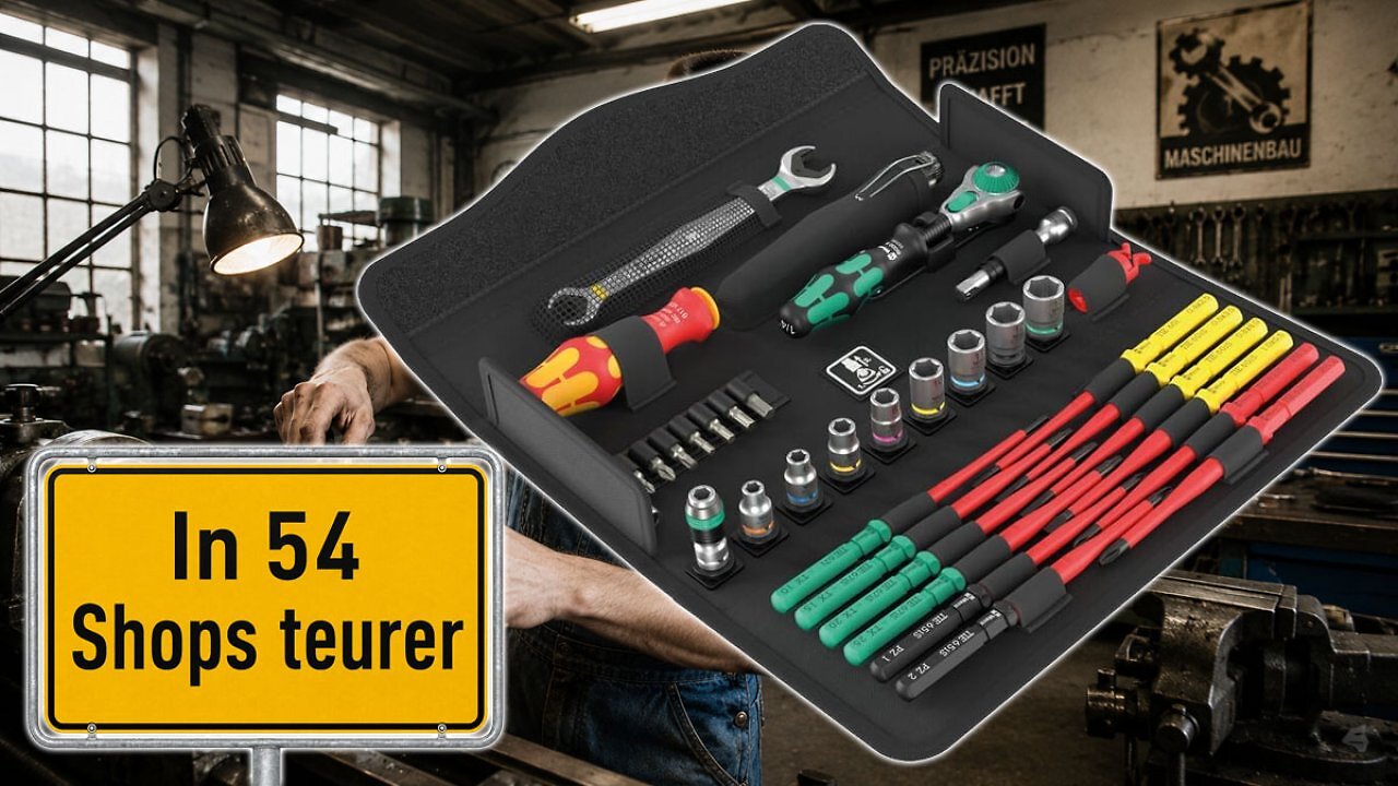 [04/07/2026] Bei Amazon nun unter Vergleichspreis: Wera Kraftform Set mit Ratsche, VDE-Bits und Tasche (1)