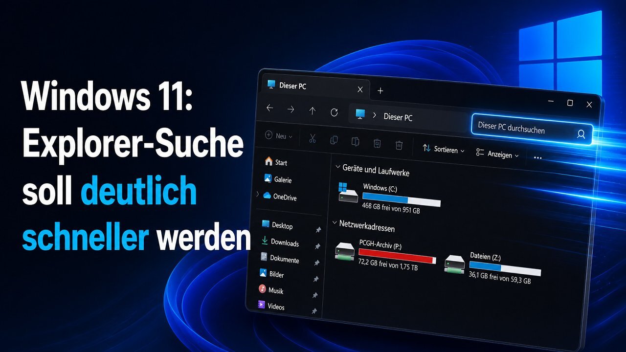 [21/07/2026] Die Suche im Datei-Explorer von Windows 11 gilt als Geduldsprobe. Microsoft kündigt nun deutliche Verbesserungen an, beginnt aber zunächst nur mit einem besonders langsamen Bereich.