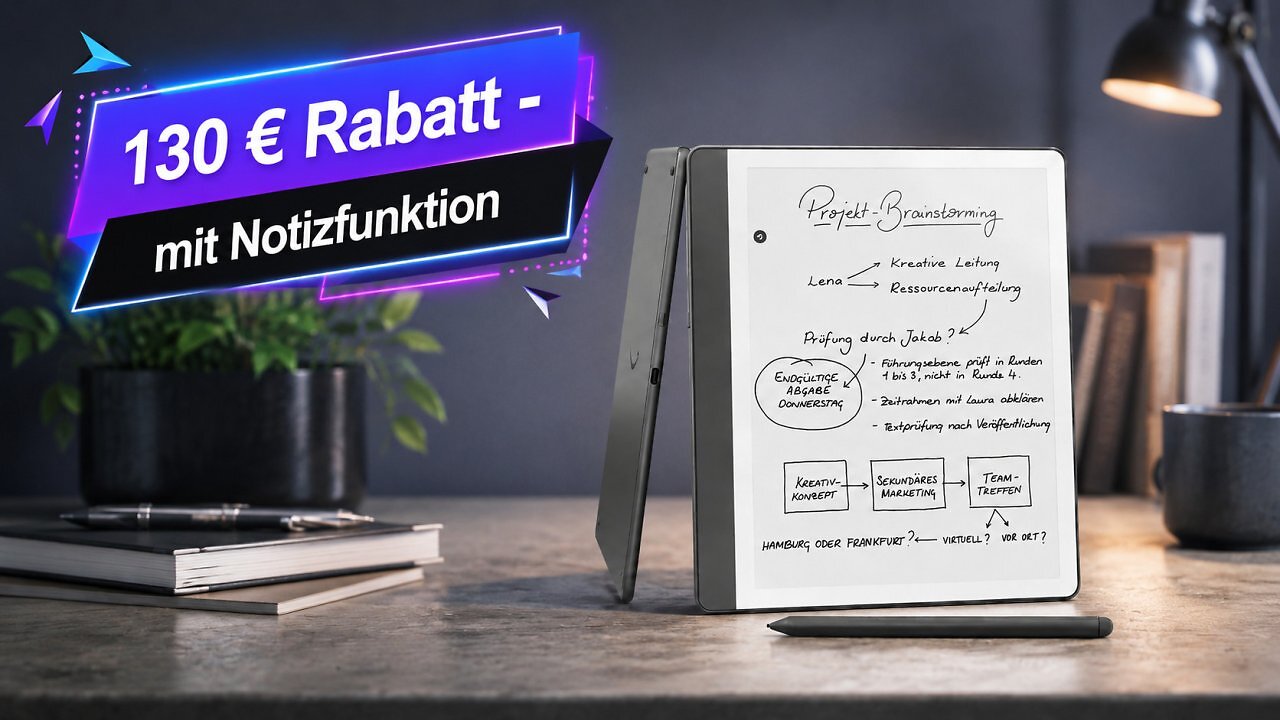 [16/07/2026] E-Reader mit Notizfunktion und 130 € Rabatt: Amazon reduziert Kindle Scribe mit 32 GB Speicher und Premium-Stift