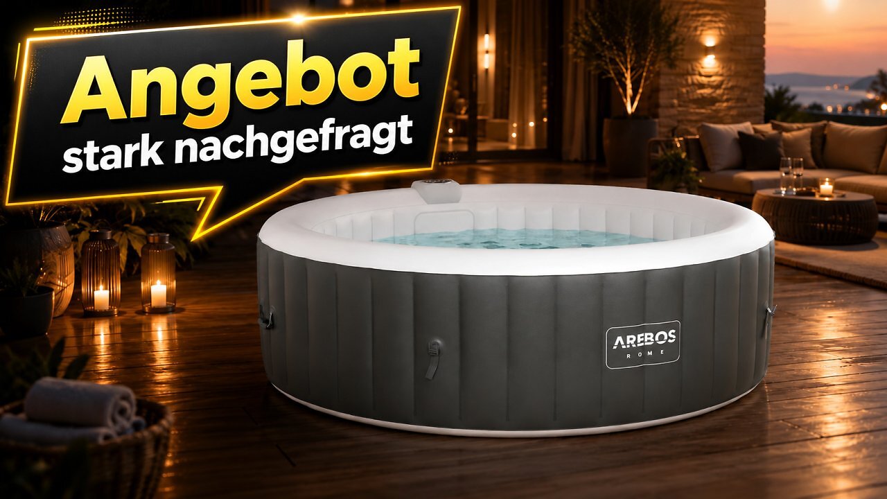[07/07/2026] 130 Massagedüsen im Garten: Amazon senkt Arebos Spa Whirlpool um 67 € im Angebot