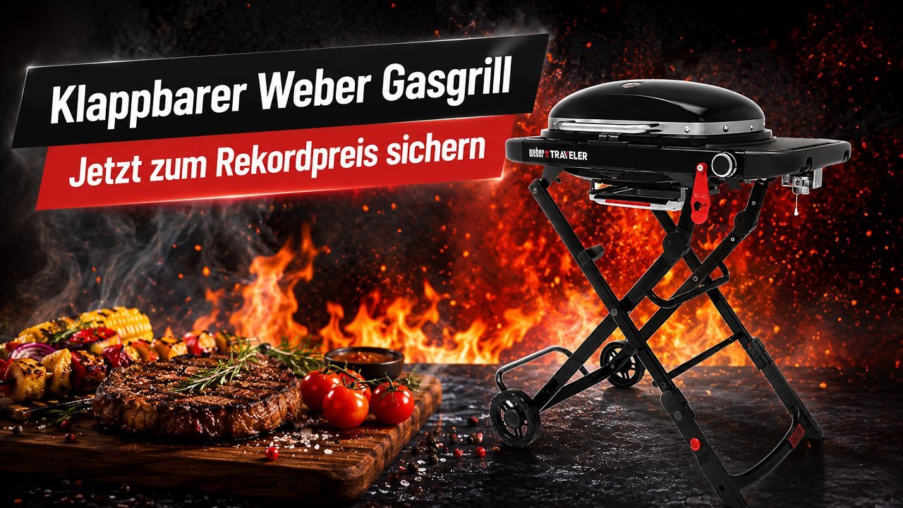 [20/07/2026] So billig gab es diesen Weber noch nie: Traveler Compact mit Gusseisenrost und Klappgestell fällt auf Rekordpreis