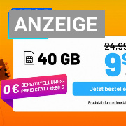 Nur kurz: 40 GB Allnet-Flat im 5G-Netz - Mobilfunktarif kostet statt 24,99€ nur 9,99€
