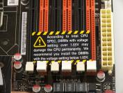 Warnhinweis auf dem Asus P6T Deluxe OC Palm Edition (Bild: PCGH)