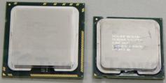 Intel Core i7 920 im Größenvergleich mit einem Celeron Dual-Core E1200. (Bild: Tweaktown)