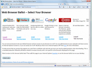 Der Microsoft-Vorschlag für ein Browser-Auswahl-Menü ordnet alle Browser nebeneinander an und sortiert sie nach ihrem Marktanteil. So steht der Internet Explorer an erster Stelle, während die Plätze 7 bis 10 auf den ersten Blick gar nicht zu sehen sind.