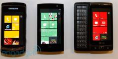 Die drei vorgestellten Smartphones mit Windows Phone 7 Kompatibilität.