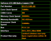 Datentabelle der Geforce GTX 480 Hydro Copper FTW