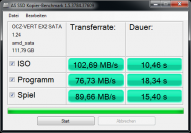 OCZ Vertex2 120GB AS-SSD-Benchmark Kopiertest