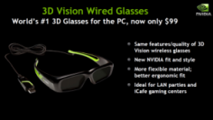 Das Original der von Golem gezeigten Folie findet sich derzeit leider nicht auf Nvidias Homepage. Nur die Worte "Wear 3D Vision Wired glasses over corrective eyewear" in der Feature-Liste bestätigen die Existenz einer kommenden, kabelgebundenen Version.