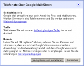Die Einleitung: Zuerst müssen Sie diesen Dialog überstehen. Google Mail Telefonie: Schritt für Schritt (Foto: PCGH) (1)