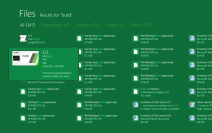 Windows 8 Suche: In drei Gruppen gegliedert soll die neue Suchfunktion noch schneller ans Ziel führen. Datei, Einstellung oder Programm, das kann der Suchende nun schneller herausfiltern. (10)