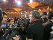 Nvidias CEO über Kepler: Übt euch in Geduld - verzögert sich die neue Geforce? (im Bild: Jen Hsun Huang und Johnathan "Fatal1ty" Wendel)