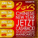 Gigabyte hat eine Cashback-Aktion für viele Mainboards gestartet.
