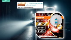 Dieses Osram-Licht leuchtet 200 % heller: Darum ist Scheinwerfer-Halogenlampe Night Breaker 200 Amazon-Megaseller