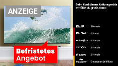 Amazon hat Spendierhosen an: 55-Zoll-Fernseher (2024) von Samsung dank Doppel-Rabatt unter 450€ - Waipu.TV &amp; HD+ gibt's gratis dazu