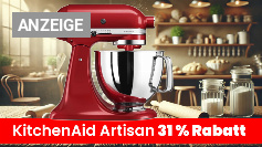<strong>Jetzt aber schnell: </strong>KitchenAid Artisan fast 200 € günstiger - Küchenmaschine mit 31 % Rabatt