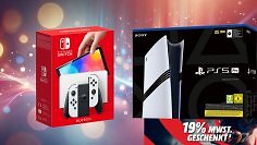 <strong>PS5 (Pro) &amp; Nintendo Switch zu Nettopreisen: </strong>MwSt. geschenkt bei Konsolen, Spielen und Zubehör