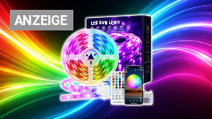 VKH LED Strip 20m, LED Streifen Bluetooth RGB LED Band 20m Selbstklebend mit Fernbedienung und APP, LED Lichterkette für Zimmer Gaming Party (2 * 10m) [Energieklasse A] Amazon Angebot