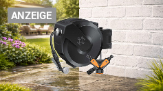KESSER Schlauchtrommel mit Gartenschlauch 25m / Wasserschlauchtrommel zur Wandmontage / Wandhalterung / 180° schwenkbar &amp;amp; automatische Aufrollung / Wand-Schlauchbox inkl. 7-Funktionen Handbrause Amazon Angebot