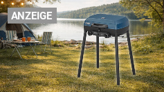 Enders Camping Gasgrill Explorer II, Grill-Thermometer, Grillen-, Kochen-, Backen Funktion, 2 Brenner Edelstahl, kleiner Balkon-Picknick-Grill, Aluguss-Grillwanne #2104, Blau Amazon Angebot