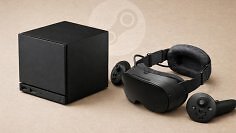 Valve verkündet offizielle Neuigkeiten zur auf dem Foto zu sehenden Steam Machine und Steam Frame VR-Brille.