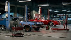 Die beliebte Autoschrauber-Simulation Car Mechanic Simulator 2018 gibt es noch bis zum 27. Mai kostenlos. Das Foto zeigt eine Spielszene in der Werkstatt.