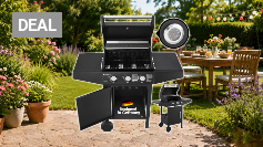 Juskys Gasgrill Louisiana 3 Brenner 8,1 kW – BBQ Grillwagen mit Deckel, Grillrost &amp;amp; Warmhalterost, Grill mit Thermometer, Seitenablagen &amp;amp; Abdeckplane Amazon Angebot