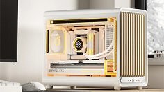 Das Jonsbo D33 folgt dem Holztrend in kompakten Maßen - eine RTX 5090 soll trotzdem Platz finden.