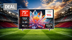 TCL 75T6C 75 Zoll QLED Fernseher, 4K UHD Fire TV, HDR10+, Dolby Vision &amp;amp; Atmos, Smart TV mit Sprachsteuerung mit Alexa, Google Cast &amp;amp; AirPlay 2, HDMI 2.1 Amazon Angebot