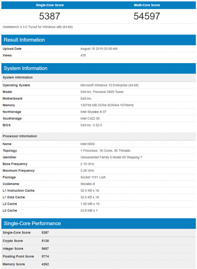 Cascade Lake X: 10- und 18-Kerner im Geekbench (2)