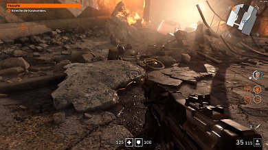 Hier sehen Sie eine inkorrekte Raytracing-Spiegelung, die so eigentlich nicht möglich sein sollte: Der Stein sollte die Reflexion der Flammen in der darunter gelegenen Pfütze verdecken. Doch offenbar verfügt dieses Levelobjekt über keine Unterseite, da diese normalerweise nicht zu sehen ist und die dafür nötigen Polygone stattdessen eingespart werden können - viele Spiele nutzen ähnliche Kniffe. An dieser Stelle verrät die Raytracing-Spiegelung den Kniff, das Levelobjekt müsste für die Technik also neu gestaltet werden. Und sollten solche Unschönheiten generell ausgeschlossen werden, müsste wohl das komplette Spiel von Grund auf mit Raytracing-Spiegelungen im Hinterkopf erstellt werden.
